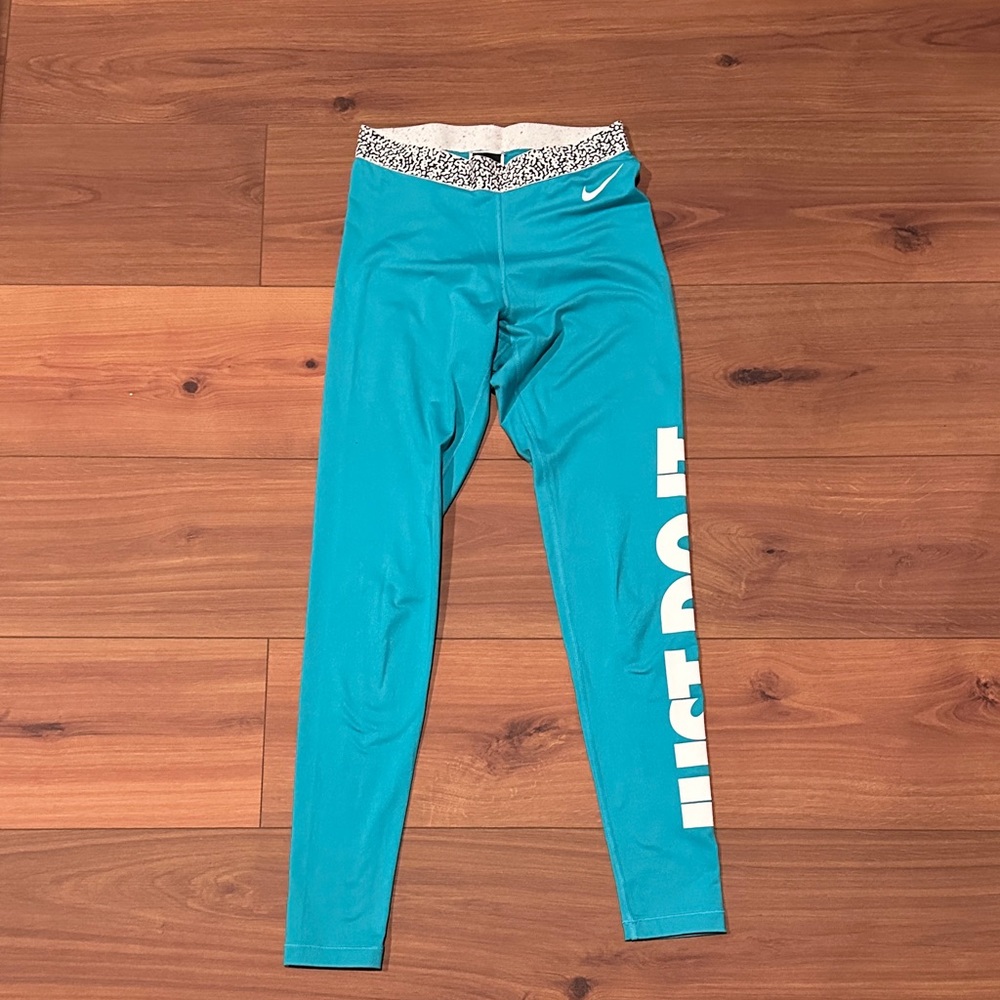 Nike Turquoise Leggings with White Accents